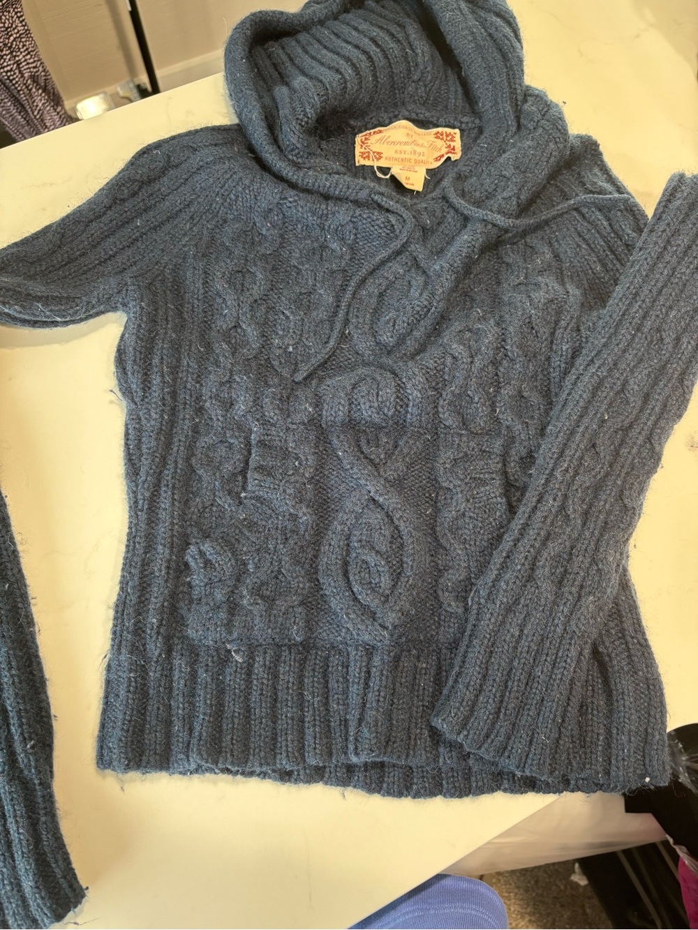 Abercrombie & Fitch Navy Blue Knit Sweater